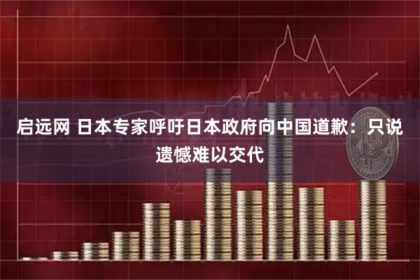 启远网 日本专家呼吁日本政府向中国道歉：只说遗憾难以交代