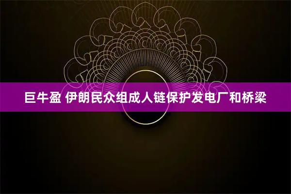 巨牛盈 伊朗民众组成人链保护发电厂和桥梁