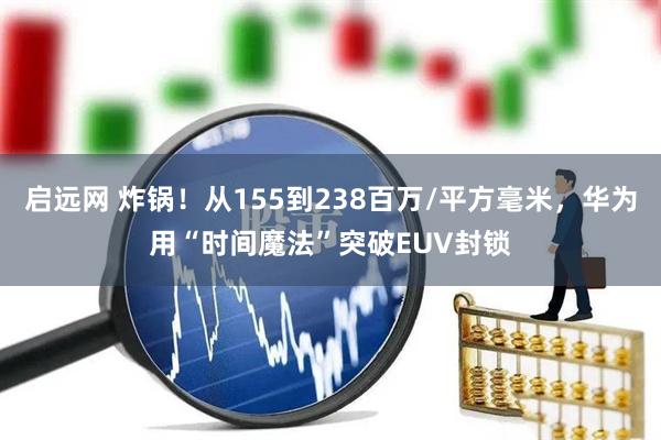 启远网 炸锅！从155到238百万/平方毫米，华为用“时间魔法”突破EUV封锁