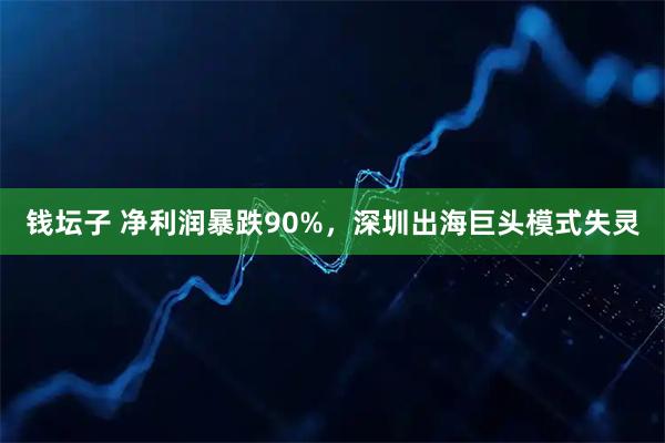 钱坛子 净利润暴跌90%,深圳出海巨头模式失灵