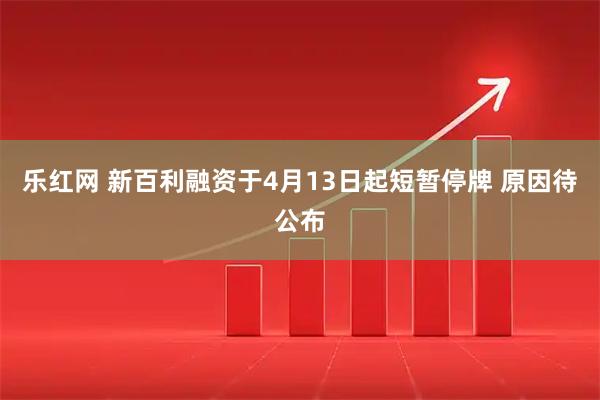 乐红网 新百利融资于4月13日起短暂停牌 原因待公布