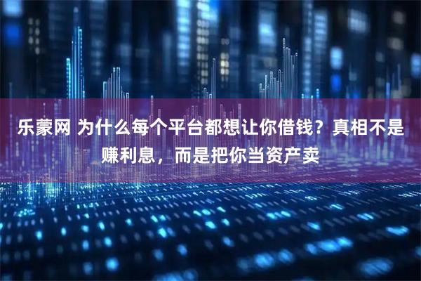 乐蒙网 为什么每个平台都想让你借钱？真相不是赚利息，而是把你当资产卖