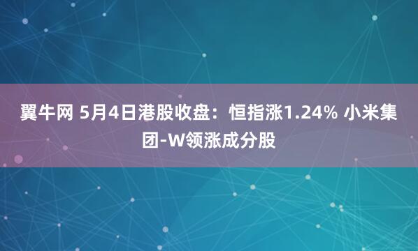 翼牛网 5月4日港股收盘：恒指涨1.24% 小米集团-W领涨成分股